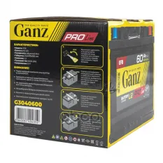 Аккумулятор GANZ PRO-Line EFB 60 А/ч обратный R+ 242x175x190 L2 EN 640 А GANZ арт. G3040600