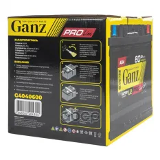 Аккумулятор GANZ PRO-Line AGM 60 А/ч обратный R+ 242x175x190 L2 EN 640 А GANZ арт. G4040600