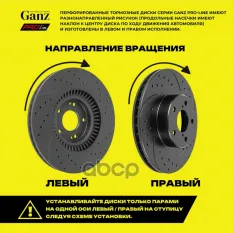 Диск тормозной задний перфорированный PRO-Line с покрытием (компл.2 шт) GANZ арт. GIJ06114S