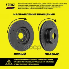 ДИСК ТОРМОЗНОЙ ПЕРЕДНИЙ ПЕРФОРИРОВАННЫЙ PRO-LINE С ПОКРЫТИЕМ (КОМПЛЕКТ 2 ШТ) GAN GANZ арт. GIJ10142S