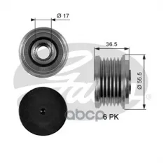 (7789-10013) Обгонный шкив генератора Mercedes C,E,G,M,S-Class,CLK (W203,210,463,163,220,S203,CL203,C209,S210) CDI (06.98-) Gates арт. OAP7049