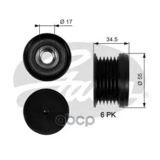 (7789-10059) Обгонный шкив генератора VAG 1.2,1.4,1.6 TSI,FSI (02.03-) Gates арт. OAP7090