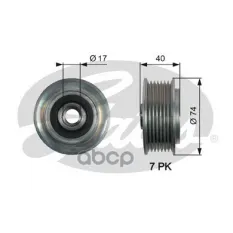 (7789-10159) Обгонный шкив генератора Hyundai H-1 02-, Kia Sorento 02- Gates арт. OAP7159