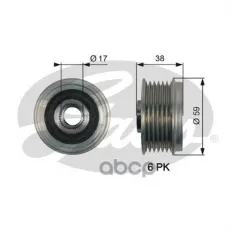(7789-10168) Обгонный шкив генератора Hyundai Santa Fe II 10-, Kia Sorento 09- Gates арт. OAP7168