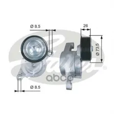 (7808-21678) Натяжитель ремня Mazda 2/3 07- Gates арт. T39279