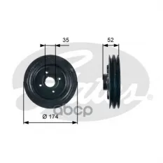 (7845-10124) Шкив коленвала MITSUBISHI l200/Pajero 2,5D/TD 96- Gates арт. TVD1124