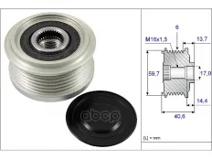 535 0228 10_Обгонный шкив генератора Opel Astra J 09-, Sport Tourer 10-, Meriva 10- Ina арт. 535022810
