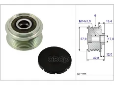 535 0240 10_Шкив генератора TOYOTA 1,4 D-4D 06- Ina арт. 535024010