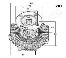 Вискомуфта вентилятора радиатора охлаждения Japanparts арт. vc207