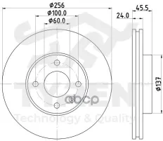 Диск тормозной, передний Chevrolet Aveo (T300) 11>, Cobalt II 11>, Ravon R4 16> TYREN арт. TYR1020591