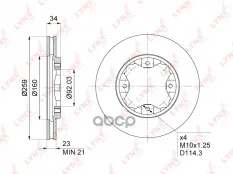 диск тормозной передний! Honda Accord, Rover 600 1.8-2.0TDi 93> LYNXauto арт. BN1036