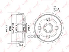 барабан тормозной! Daewoo Matiz 0.8 98> LYNXauto арт. BM1017