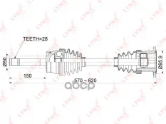 Привод в сборе передний LYNXauto арт. CD-1101