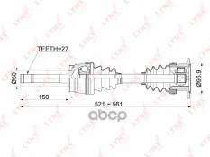 Привод в сборе перед. LYNXauto арт. CD-1117