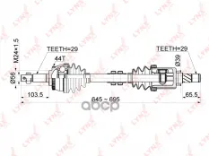 Привод в сборе передний левый LYNXauto арт. CD-1120A