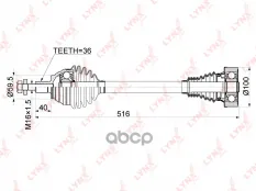 Привод в сборе L AUDI A3 1.2 MT 13>  SKODA Octavia(5E) 1.2 MT 12>  VW Caddy III 1.6-2.0D MT 04-15 / LYNXauto арт. cd-1137