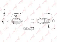 Привод в сборе правый LYNXauto арт. CD-1146A