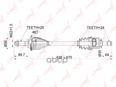 Привод в сборе L KIA Shuma(FB) 1.6 01-04 LYNXauto арт. cd-1015a