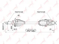привод правый! KIA Spectra 1.6 02-03 LYNXauto арт. CD1016A