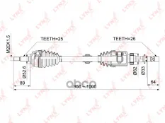 Привод в сборе правый LYNXauto арт. CD-1020
