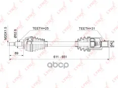 Привод RENAULT Duster (10-) колеса переднего правый в сборе LYNX LYNXauto арт. CD1022
