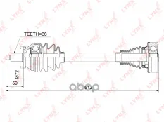 привод левый! 513mm Audi A1 1.2-1.6D 10>,Skoda Fabia 06>/Roomster/Rapid 12>,VW Polo 09-14 LYNXauto арт. CD1024