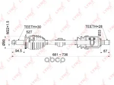 Привод в сборе передний L LYNXauto арт. CD-1060A