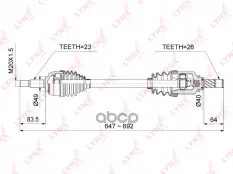 CD-6707 Привод в сборе L LADA Largus 1.6 16V 12>, RENAULT Logan I 1.5D-1.6 05> / LYNXauto арт. CD6707