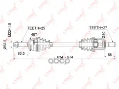 привод левый! KIA Rio 1.6 12> LYNXauto арт. CD1064A