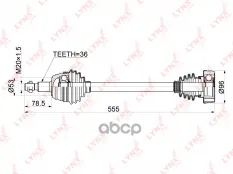 Привод в сборе левый LYNXauto арт. CD-1225