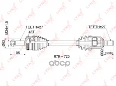 привод пер.левый! KIA Sportage 2.0 AT 10> LYNXauto арт. CD1071A