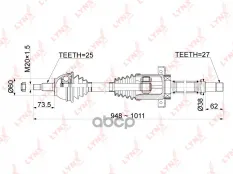 Привод в сборе правый LYNXauto арт. CD-1079