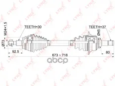 Привод в сборе передний L LYNXauto арт. CD-1082