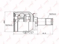 ШРУС внутренний LADA 2108-14 1.0-1.6 88> LYNXauto арт. ci-4602