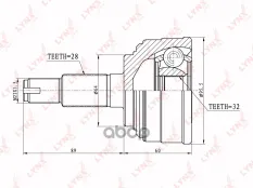 ШРУС наружный HONDA Prelude V 2.0-2.2 96-00 / CR-V(RD) 2.0 95-01 LYNXauto арт. co-3415