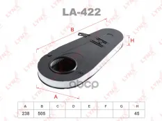 фильтр воздушный! 238x505x45 BMW F10/F01 3.0D 10> LYNXauto арт. LA422