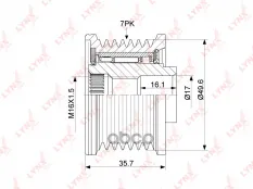 шкив генератора! Renault Duster/Laguna/Megane 1.2-2.0 07> LYNXauto арт. PA1059