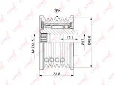 Обгонный шкив генератора MERCEDES-BENZ Vito(W447) 1.6D 14>, NISSAN Juke 1.2 14>, Qashqai(J10,J11) 1.6D-2.0D 07>, X-Trail(T31) 2.0D 07-13, OPEL Movano 