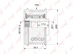 шкив генератора! Nissan Navara/Pathfinder/Qashqai 1.6/3.0D 04> LYNXauto арт. PA1173