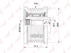 шкив генератора! Nissan Note/Tiida 04-12 LYNXauto арт. PA1193