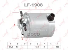 Фильтр топливный NISSAN Qashqai(J10) 2.0D 07> / X-Trail(T31) 2.0D 07-13  RENAULT Koleos 2.0D 08> LYNXauto арт. lf-1908
