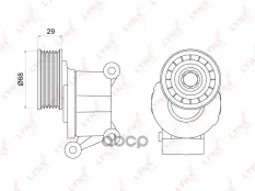 Ролик приводного ремня FORD Focus 2,C-Max MAZDA 3,5 VOLVO S40 (04-) натяжителя LYNX LYNXauto арт. PT3012