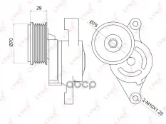 ролик натяжной c механизмом натяжения! Mazda 3 1.4/1.6 03> LYNXauto арт. PT3025