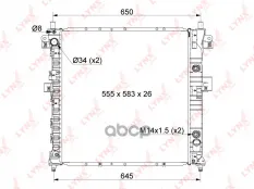 Радиатор охлаждения паяный AT SSANGYONG Actyon I 2.0D-2.3 05> / Kyron 2.0D-2.3 05> LYNXauto арт. rb-1115