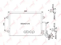 Радиатор кондиционера LYNXauto арт. RC0126