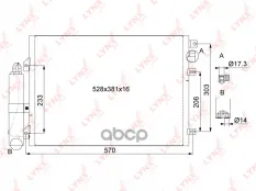 Радиатор кондиционера (конденсер) LYNXauto арт. RC-0416