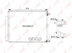 Радиатор кондиционера с осушителем LYNXauto арт. RC0491