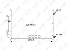 Радиатор кондиционера с осушителем LYNXauto арт. RC-0016