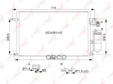 Радиатор кондиционера (конденсер) LYNXauto арт. RC-0032