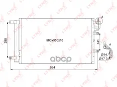 RC-0064 Радиатор кондиционера LYNXauto LYNXauto арт. RC-0064